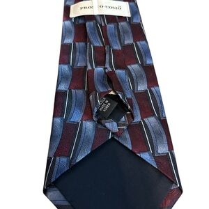 Men's Burgundy & Blue Geometric Silk Tie
